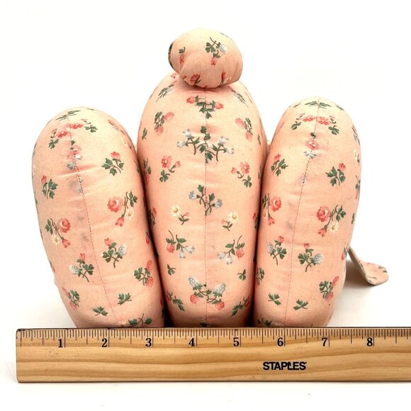 Vintage Floral Print Stuffed Easter Bunny Rabbit Plush Toy Handmade by Grandma - Picture 15 of 16